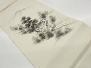 手描き木々に橋・遠山模様名古屋帯